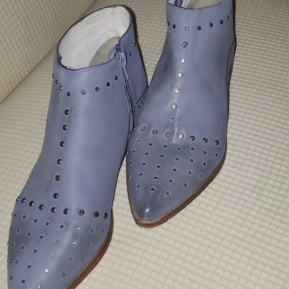 FP Grey Leather Boots 9.5